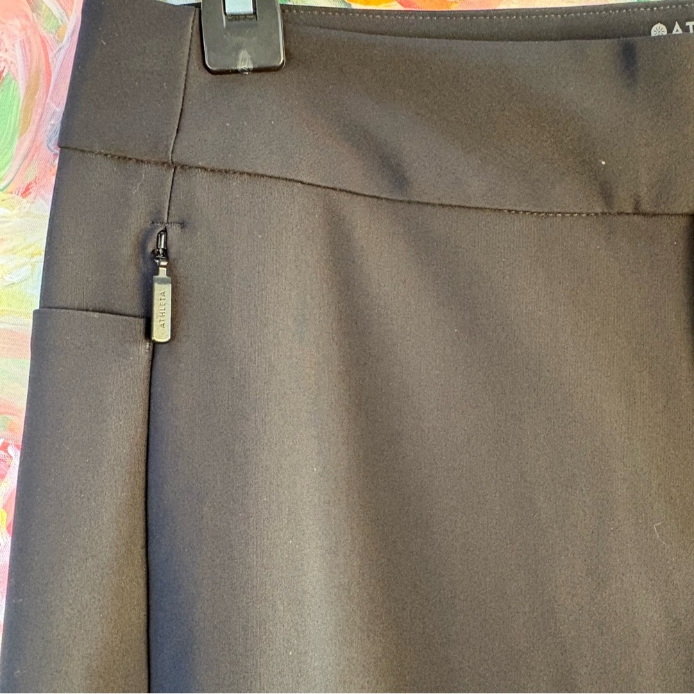 Athleta Stellar Trouser Black Slim Fit Work Pants Stretch Women 10 - Picture 6 of 11